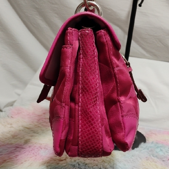 FIRM PRICE! Authentic Coach Y2K Pink/Fuschia Peyton Sateen Shoulder Bag Hangtag - Picture 6 of 16
